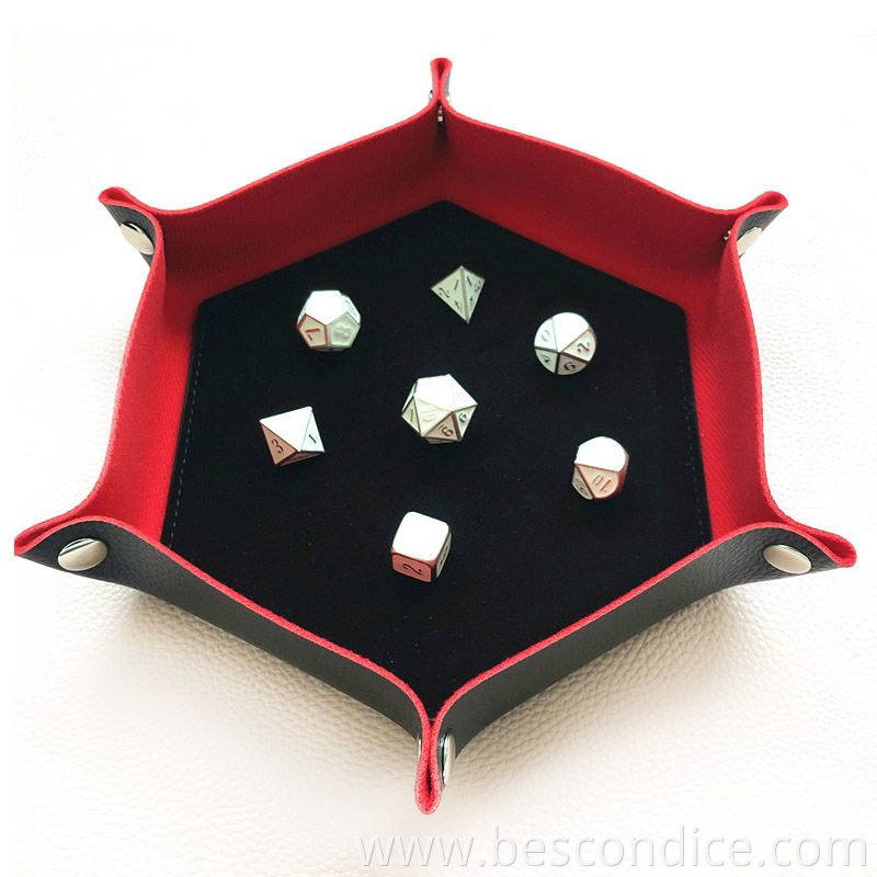 7inch Hexagon Folding Leatherette Tray 1 7inch Hexagon Folding Leatherette Tray 1